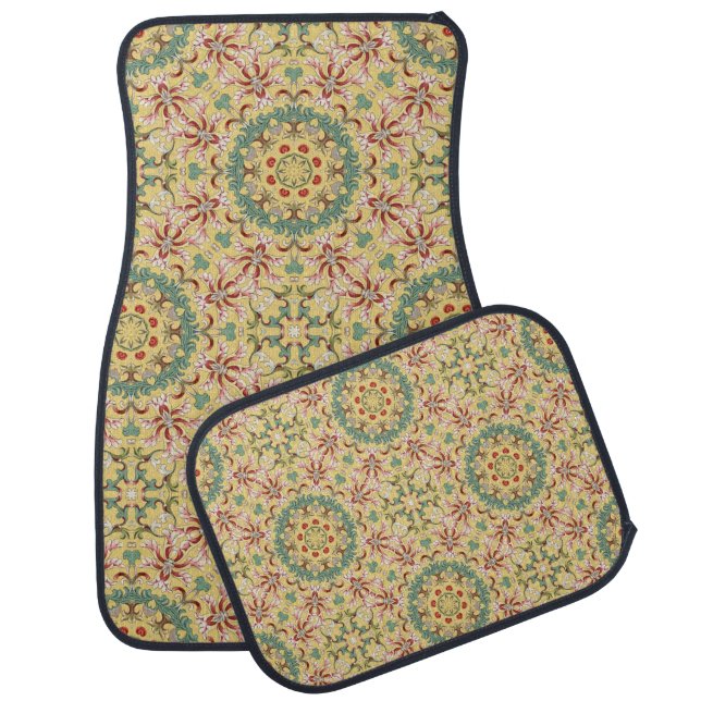 Elegant floral Pattern kaleidoscope Car Mat (Set)