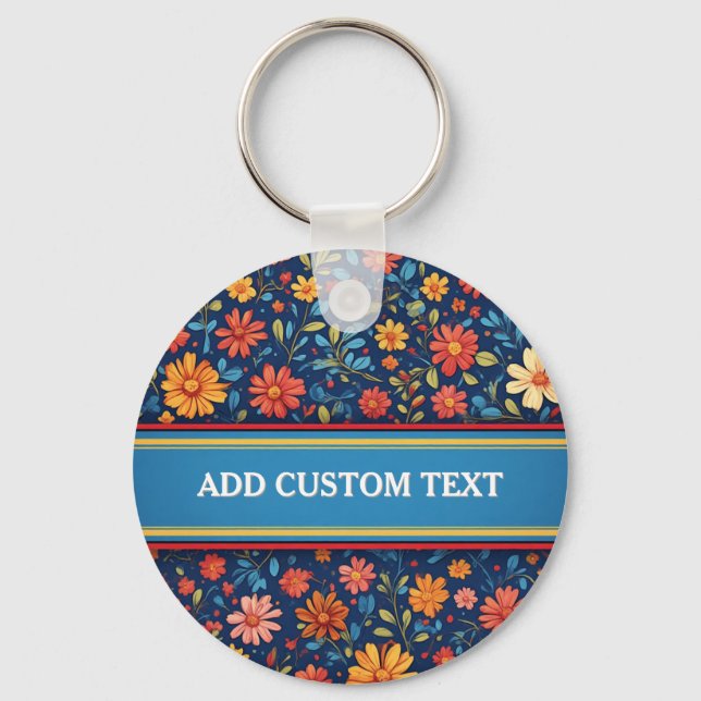 Elegant Floral Pattern Keychain (Front)