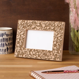 Elegant Floral Pattern Laser Etched Picture Frame