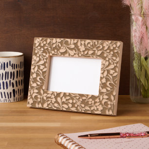Elegant Floral Pattern Laser Etched Picture Frame Engraved Frames