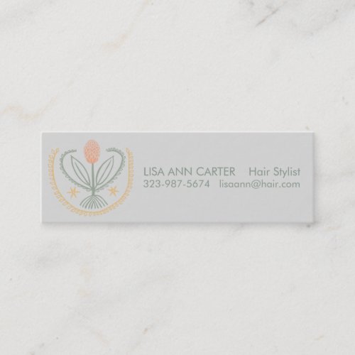 Elegant Floral Pattern Lucile Tile Soft Gray Mini Business Card