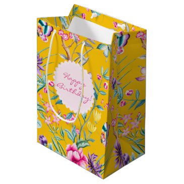 Elegant Floral  Pattern | Mustard Yellow Birthday
