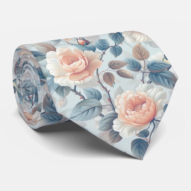 Elegant floral pattern. neck tie (Rolled)