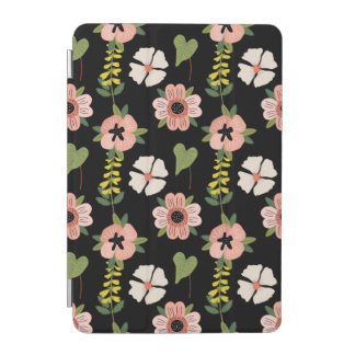 Elegant Floral Pattern on Black | Chic Botanical  iPad Mini Cover