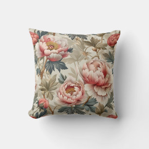 Elegant floral pattern. Pale pink peonies Throw Pillow