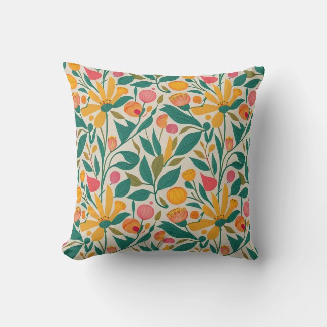 Elegant Floral Pattern Pillow (Front)