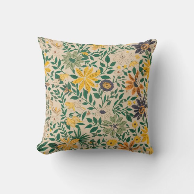 Elegant Floral Pattern Pillow (Front)