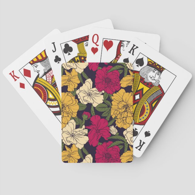 Elegant floral pattern poker cards (Back)