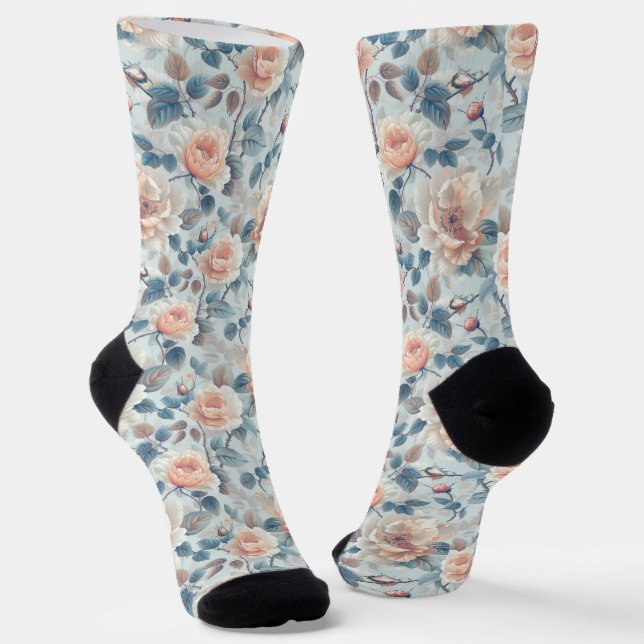 Elegant floral pattern. socks (Angled)