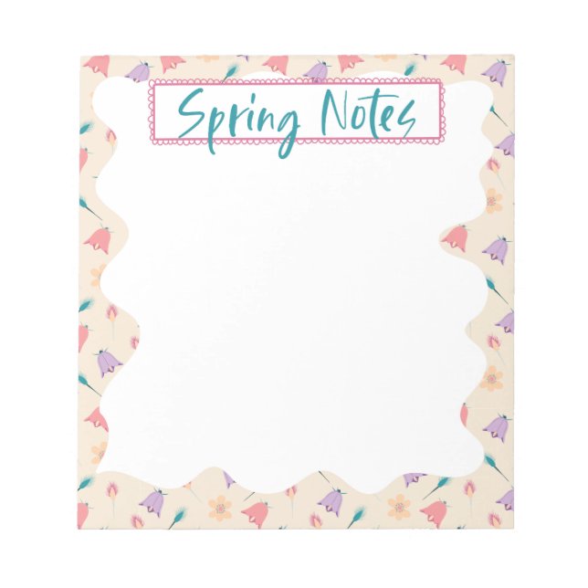 Elegant Floral Pattern Spring Notes Notepad (Front)