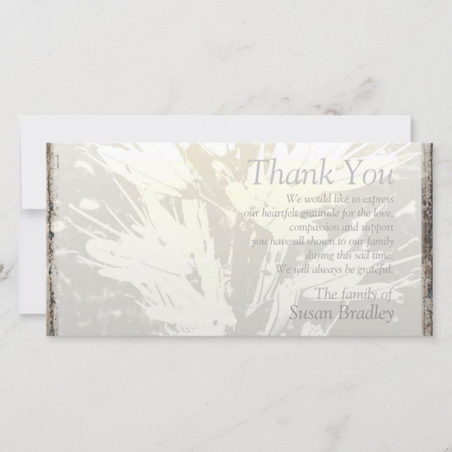 Elegant Floral Pattern Sympathy Thank you P card (Front)