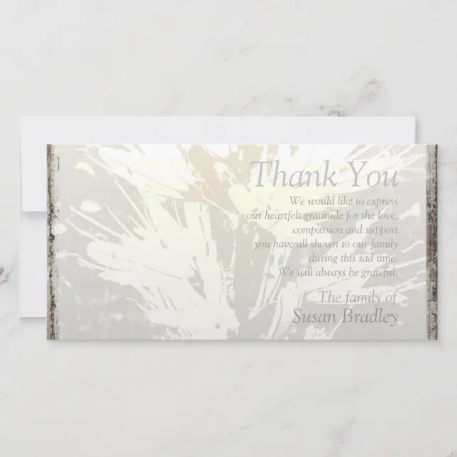 Elegant Floral Pattern Sympathy Thank you P card | Zazzle