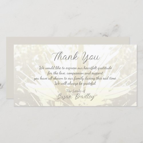 Elegant Floral Pattern Sympathy Thank you P card 2