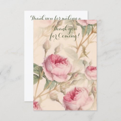 Elegant Floral Pattern Thank You for Coming Card