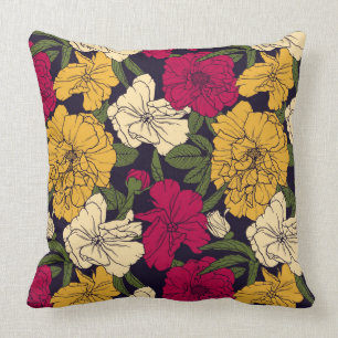 Elegant floral pattern throw pillow