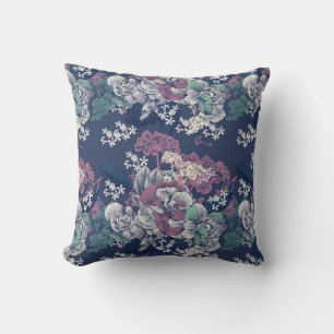 Elegant Floral Pattern Throw Pillow