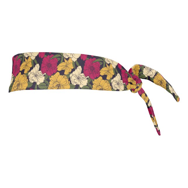 Elegant floral pattern tie headband (Rotate 90)