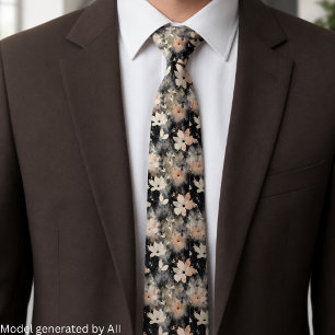 Elegant Floral Pattern Trendy Botanical Neck Tie