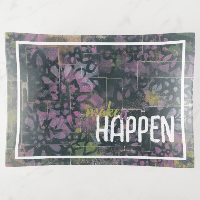 Elegant Floral Pattern Trinket Tray (Front)