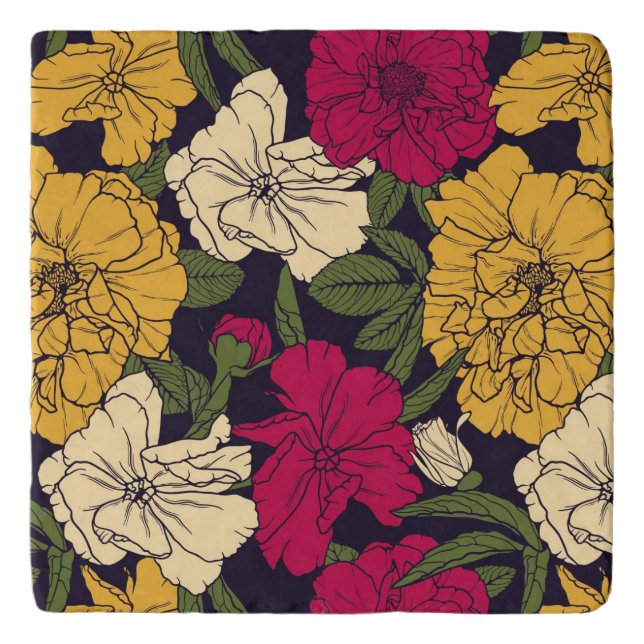 Elegant floral pattern trivet (Front)