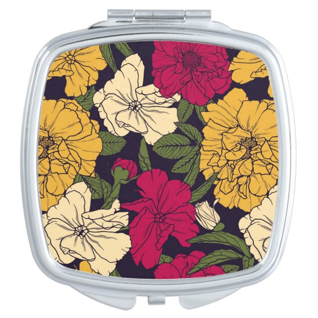 Elegant floral pattern vanity mirror (Front)