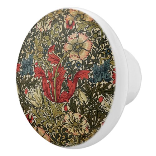 Elegant Floral Pattern Vintage John Henry Dearle Ceramic Knob