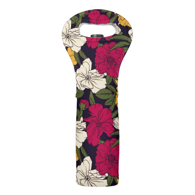Elegant floral pattern wine bag (Front)