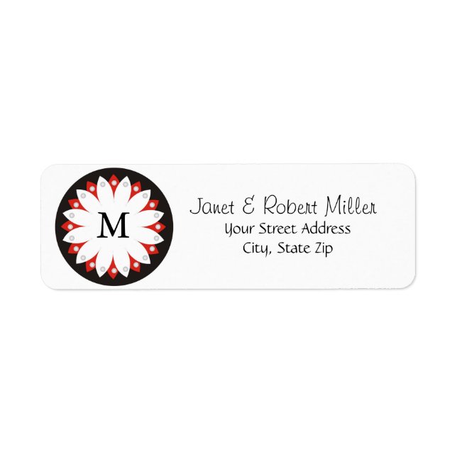 Elegant Floral Pattern With  Monogram Label (Front)