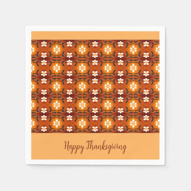 Elegant Floral Pattern With Peach Napkins (Front)