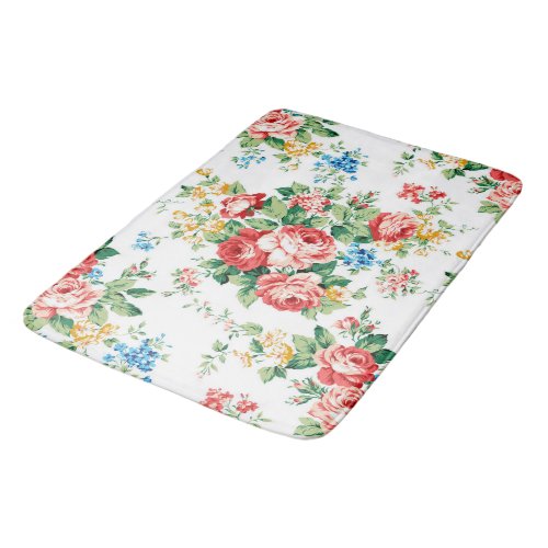 Elegant Floral Pattern with Rose Design Element Bath Mat