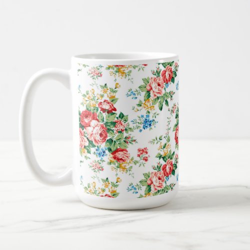 Elegant Floral Pattern with Rose Design Element Coffee Mug