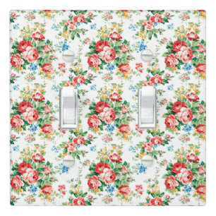 Elegant Floral Pattern with Rose Design Element Light Switch Cover