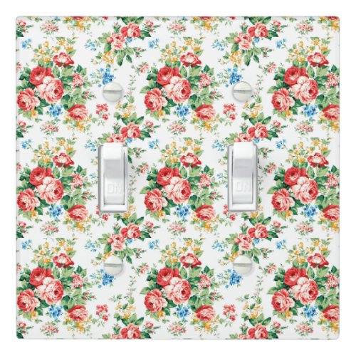 Elegant Floral Pattern with Rose Design Element Light Switch Cover