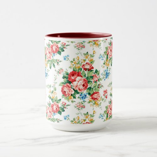 Elegant Floral Pattern with Rose Design Element Mug