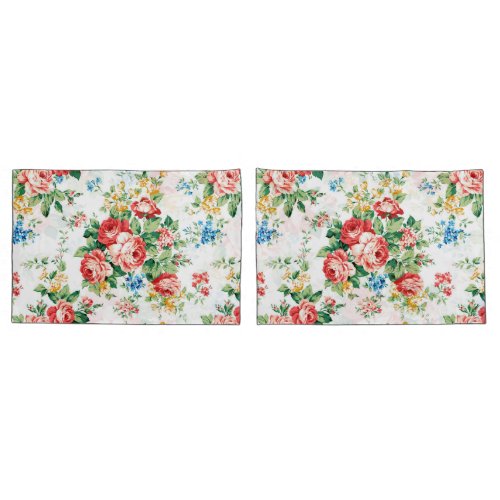 Elegant Floral Pattern with Rose Design Element Pillow Case