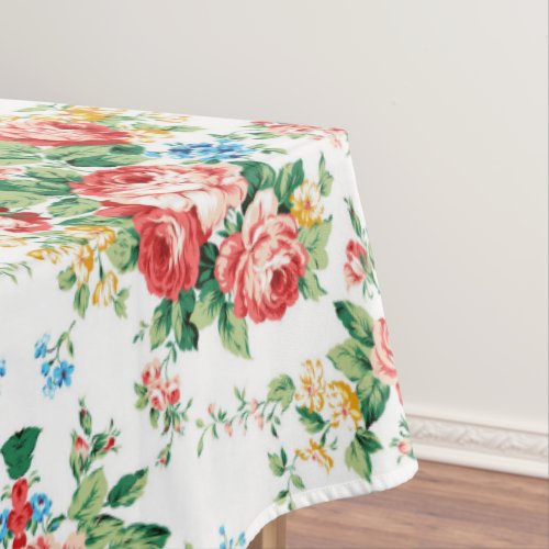 Elegant Floral Pattern with Rose Design Element Tablecloth