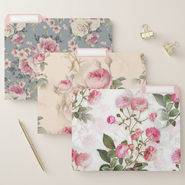 Elegant Floral Patterns Decorative File Folder (Set)