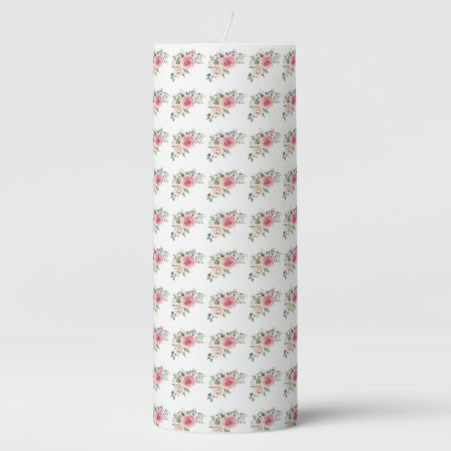 Elegant floral patterns Wedding Pillar Candle