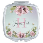 Elegant floral peonies & leaves custom monogram