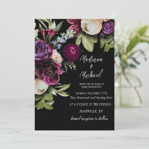Elegant Floral Peonies Wedding Invitation