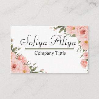 Elegant Floral Personalized Business Card Design