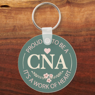 Elegant Floral Personalized CNA Keychain
