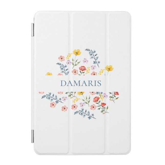 Elegant Floral Personalized iPad Cover (Front)