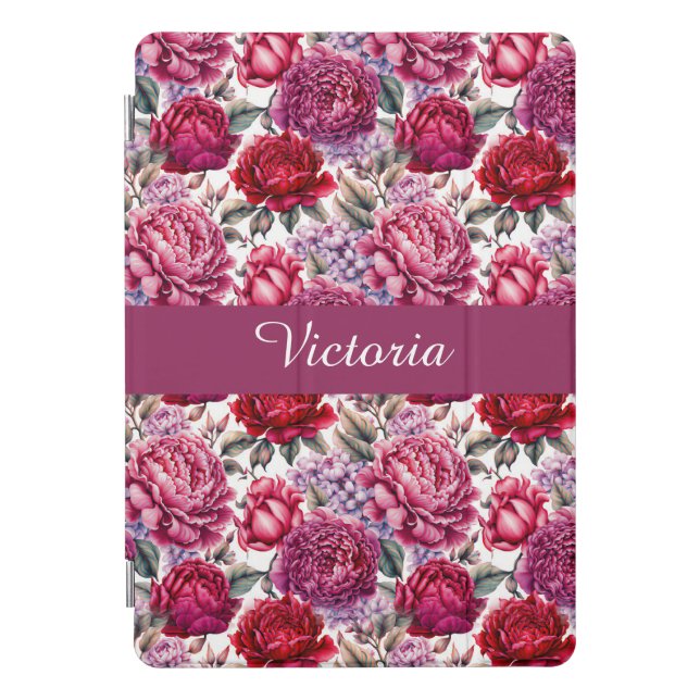 Elegant Floral Personalized iPad Pro Cover (Front)