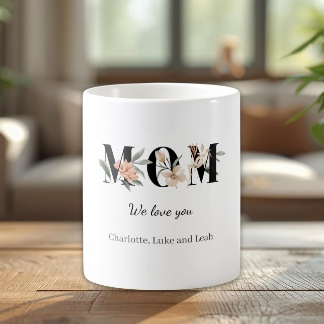 Elegant Floral Personalized Mom Mug Gift (Creator Uploaded)