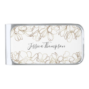 Elegant Floral Personalized Money Clip
