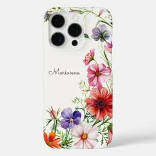 Elegant Floral Personalized Name iPhone 16 Pro Case