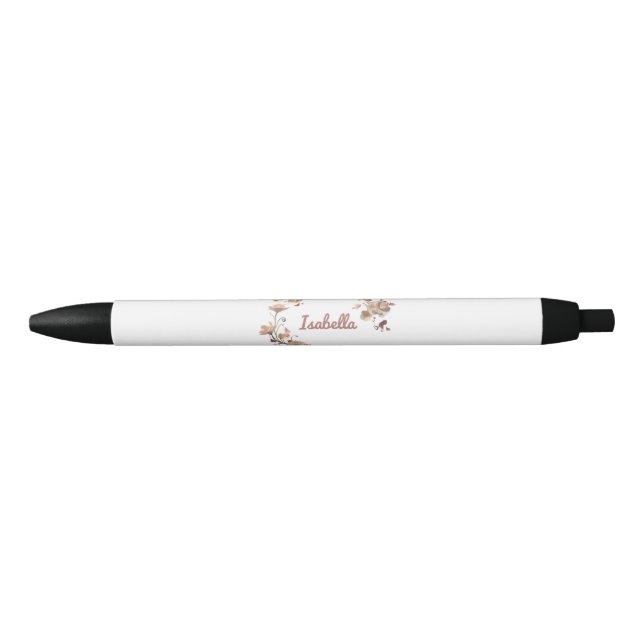 Elegant Floral Personalized Pen (Front)