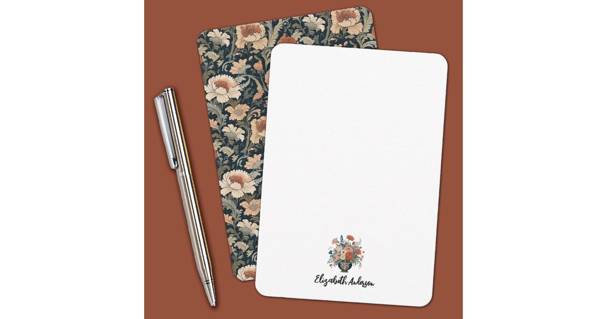 Elegant Floral Personalized Stationery Note Card | Zazzle