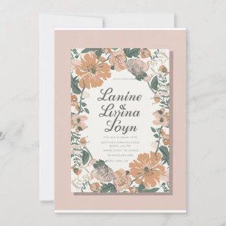 Elegant Floral Personalized Wedding Invitation